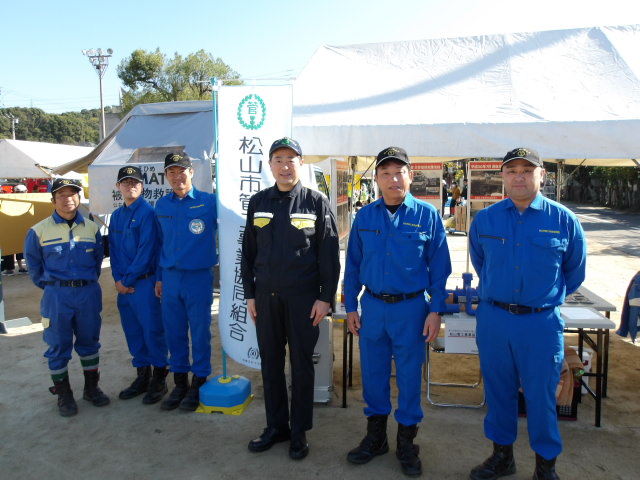 観覧していただいた松山市長と参加者集合写真